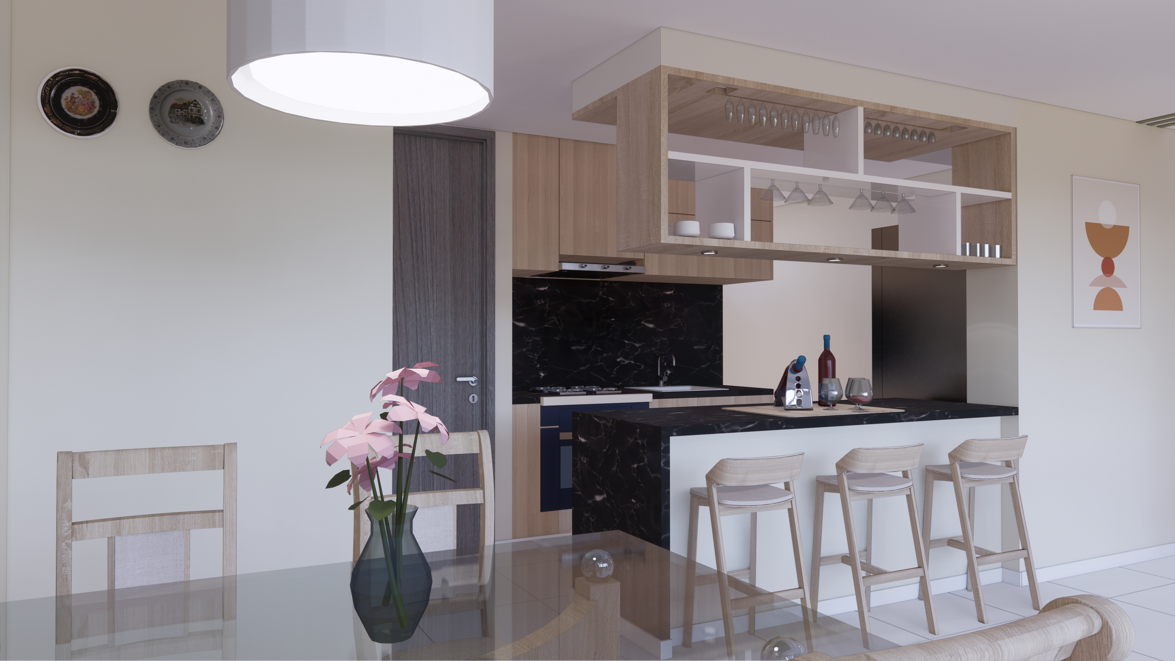 Comedor — muro verde